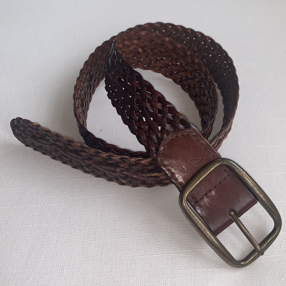 Dockers Belt Braided Brown Leather Womens Size L